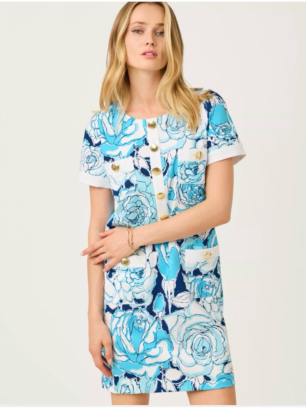 🌺 Lilly Pulitzer Locklyn Shift Dress Capri Blue Rosana